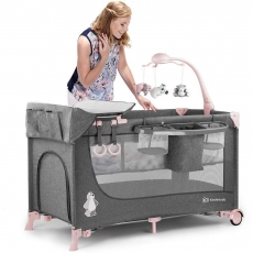 Ліжко-манеж з пеленатором Kinderkraft Joy Pink